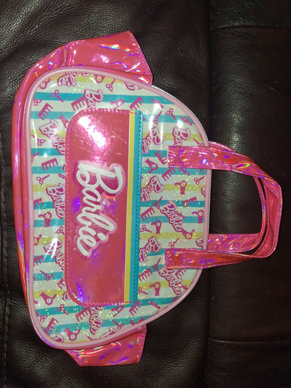 Vintage Y2K Barbie Pink Iridescent Extra Mini Tote Bag